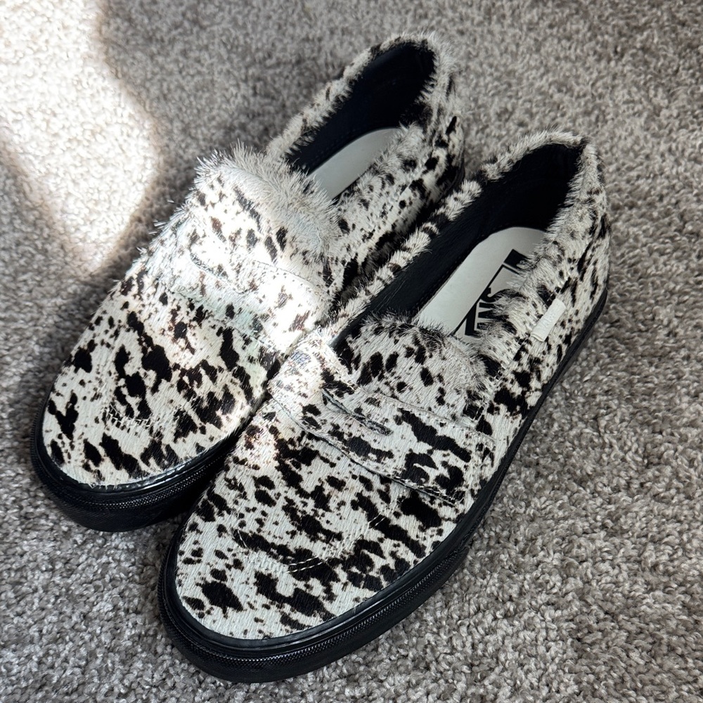 VANS Black and White Mens Slip-On Shoes